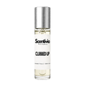 CLUBBED UP roll-on perfume by Scentivia in a clear glass bottle with a silver cap, featuring a white label, pale golden fragrance oil, and alcohol-free, 100% oil-based formulation.

