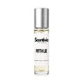FIFTH LIE roll-on perfume by Scentivia in a clear glass bottle with a silver cap, featuring a white label, pale golden fragrance oil, and alcohol-free, 100% oil-based formulation.
